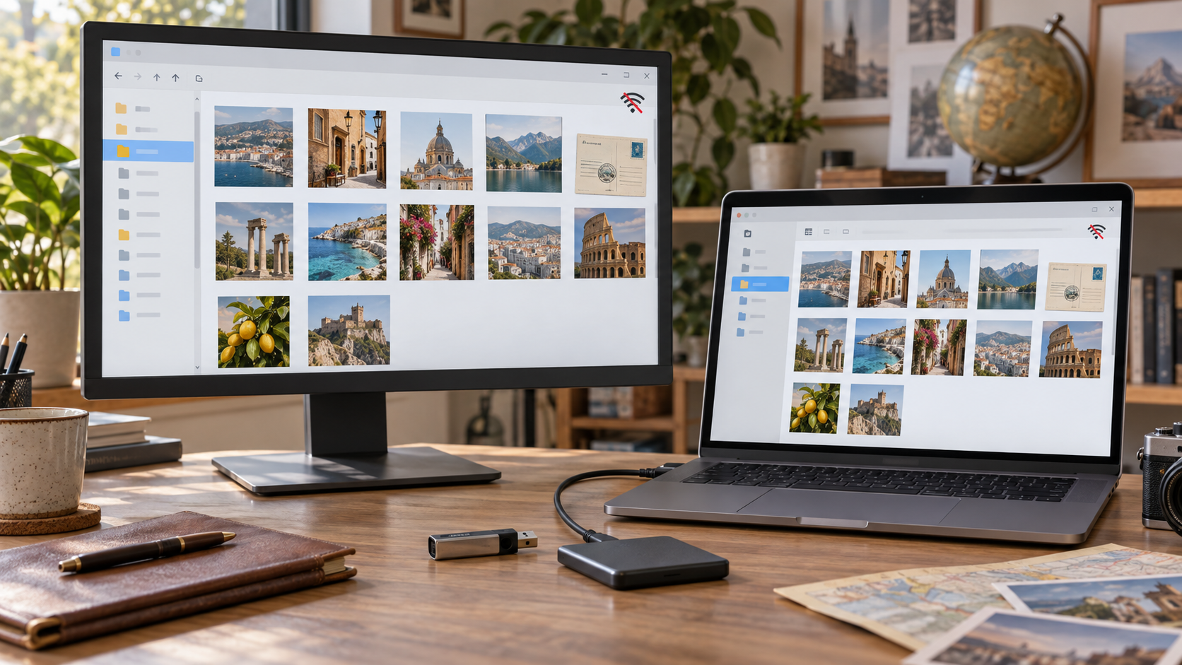 Die Sammlung wird offline auf einem Windows-PC und einem Mac genutzt